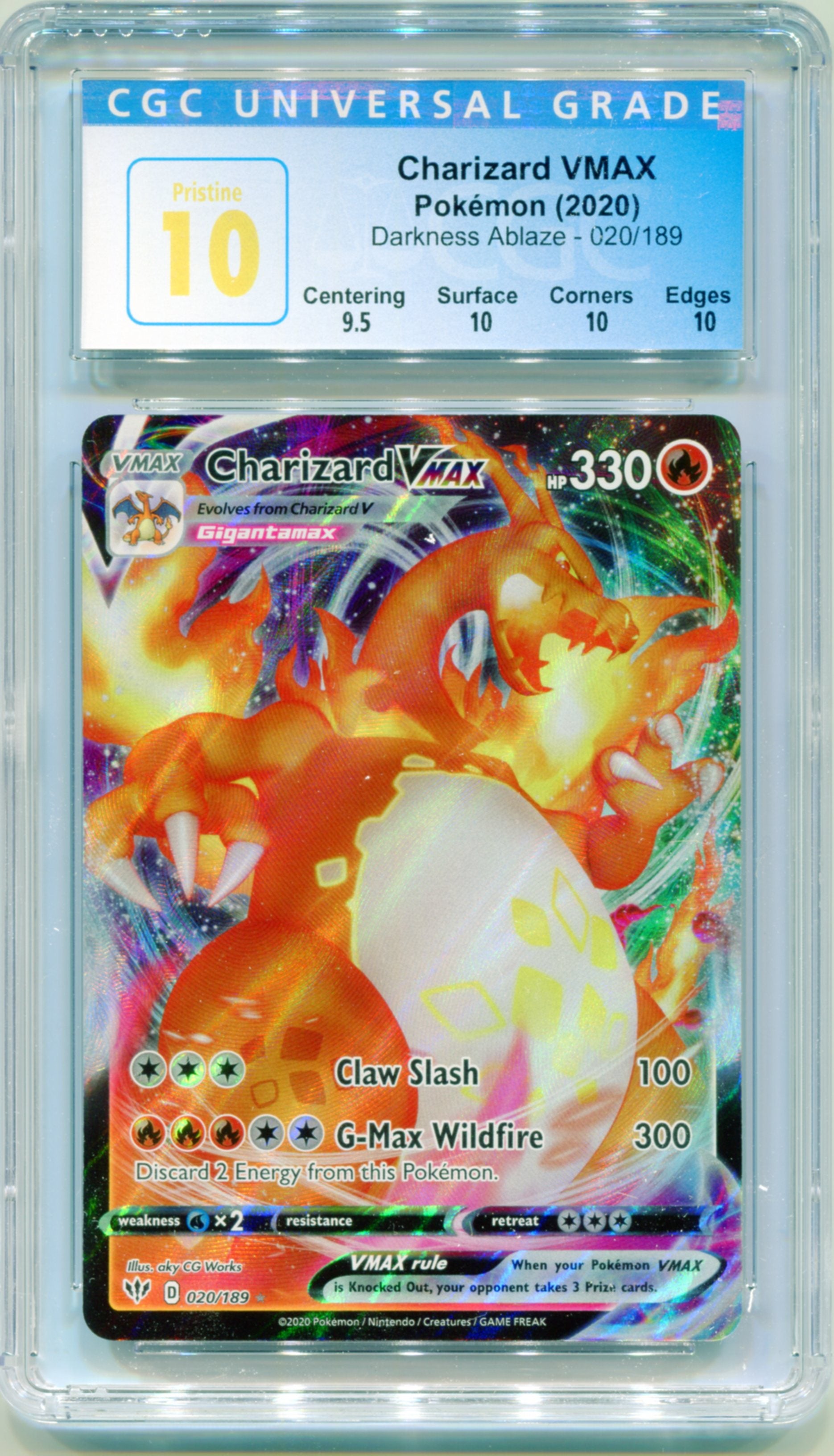 pokemon tcg darkness ablaze 020 189 charizard vmax card CGC Pristine 10 Charizard VMAX