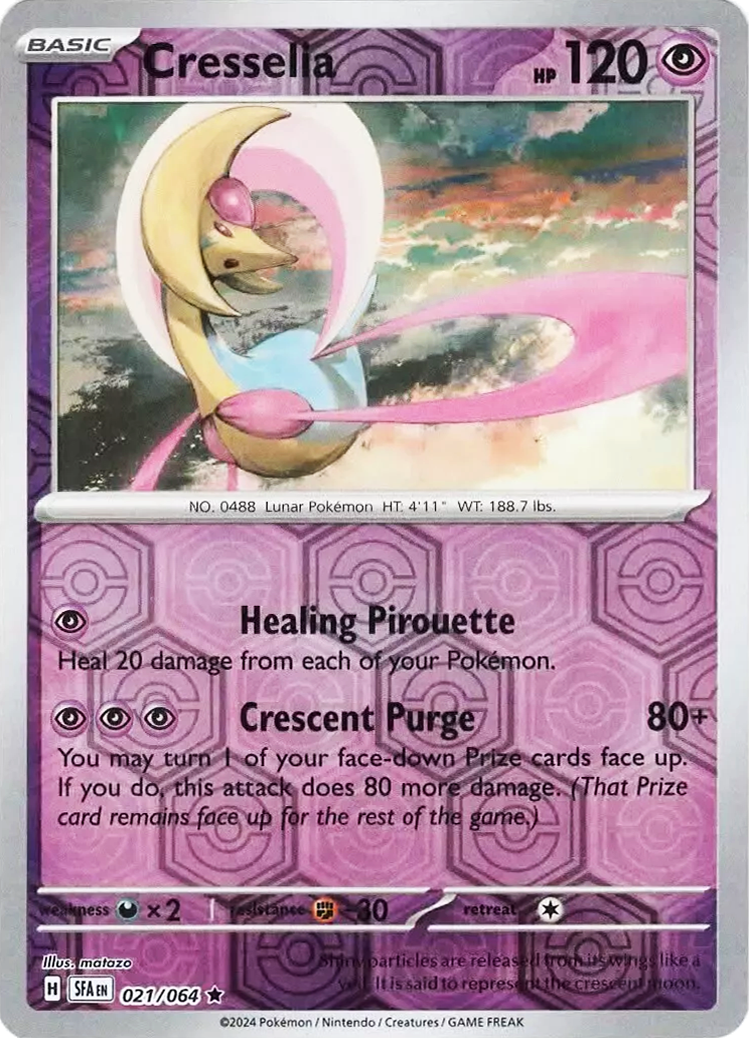 021/064 Cresselia Rare Reverse Holo Shrouded Fable