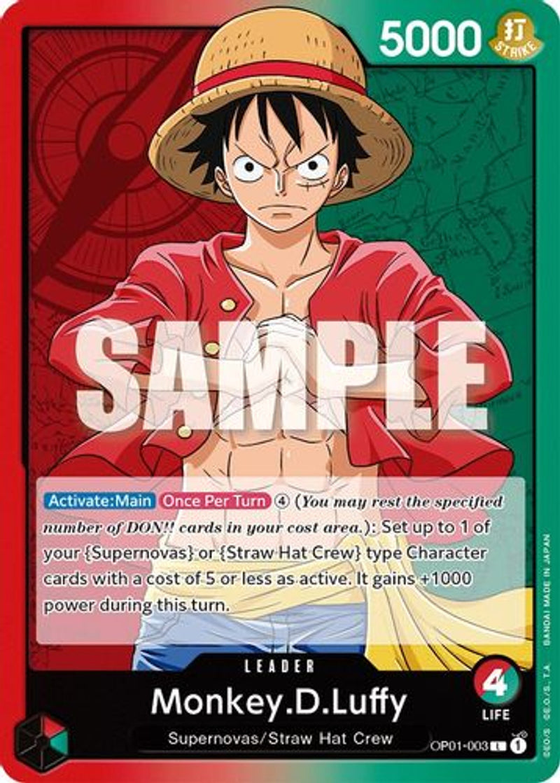 OP01-003 Monkey D. Luffy Leader Corrected Version Wave 3