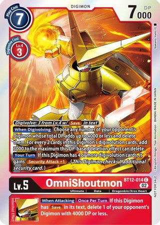 BT12-014 OmniShoutmon Box Topper Foil