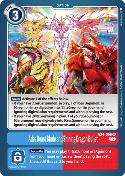 EX04-066 Adze Beast Blade and Shining Dragon Bullet Uncommon