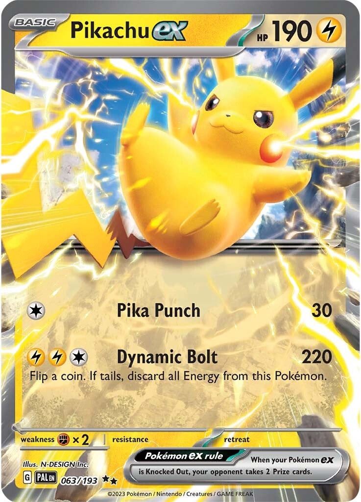 063/193 Pikachu EX Double Rare Paldea Evolved