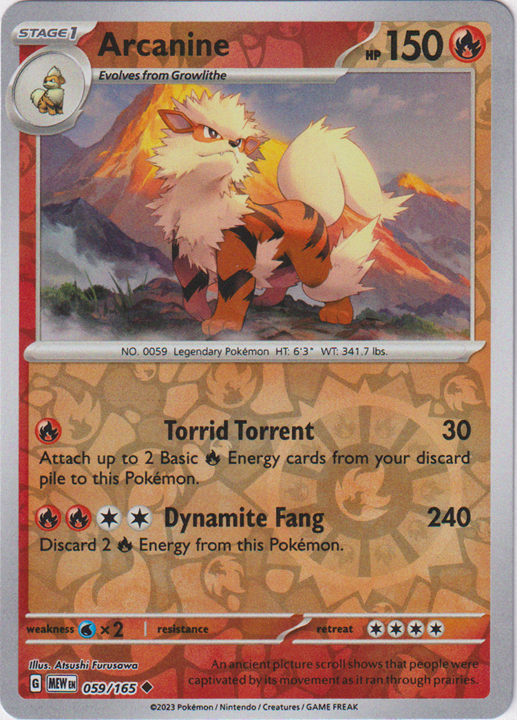 059/165 Arcanine Uncommon Reverse Holo Scarlet & Violet 151