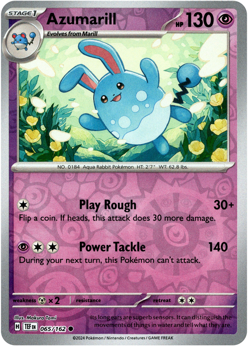 065/162 Azumarill Common Reverse Holo Temporal Forces