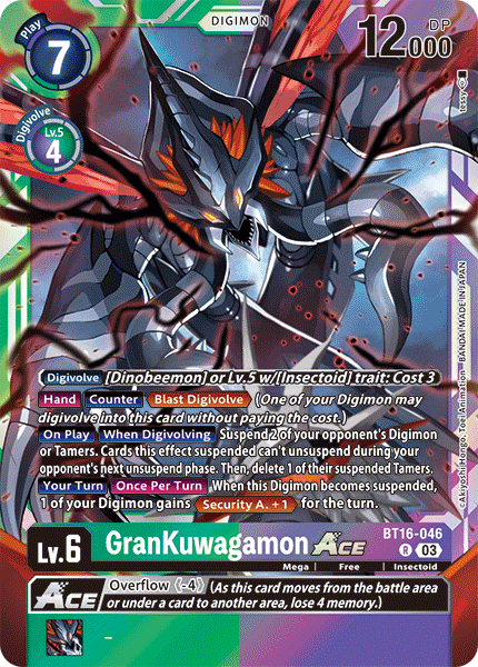 BT16-046 GranKuwagamon ACE Rare