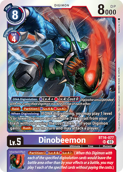 BT16-077 Dinobeemon Super Rare