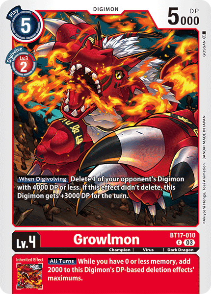 BT17-010 Growlmon Common