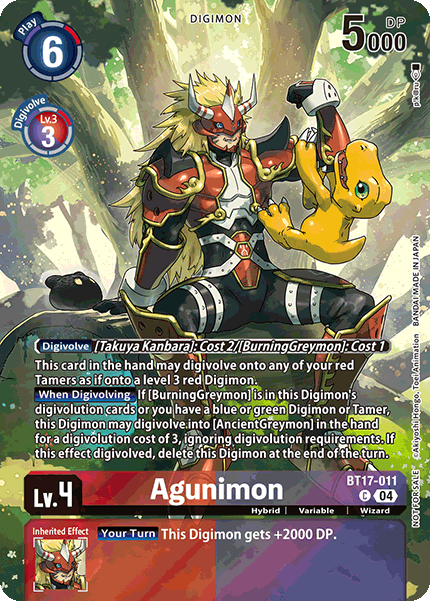 BT17-011 Agunimon Legend Pack 2024