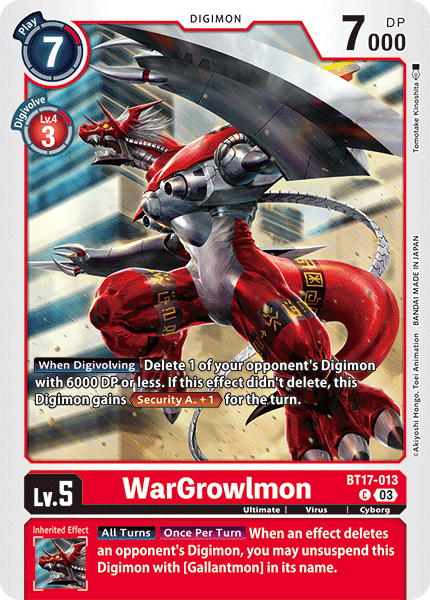 BT17-013 WarGrowlmon Common