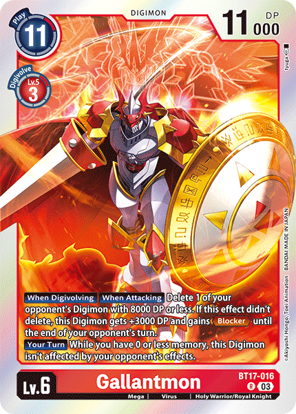 BT17-016 Gallantmon Rare