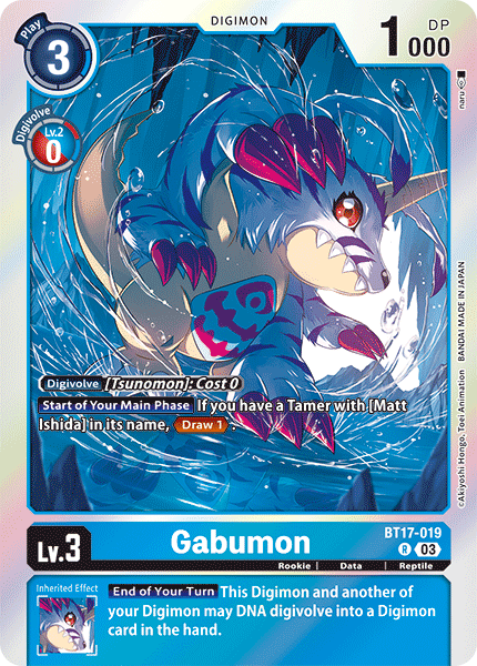 BT17-019 Gabumon Rare