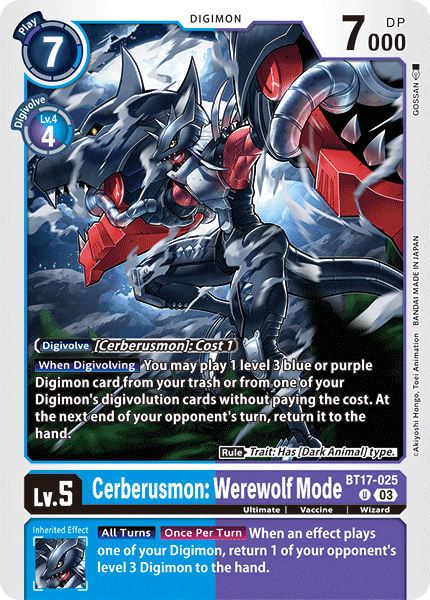 BT17-025 Cerberusmon: Werewolf Mode Uncommon