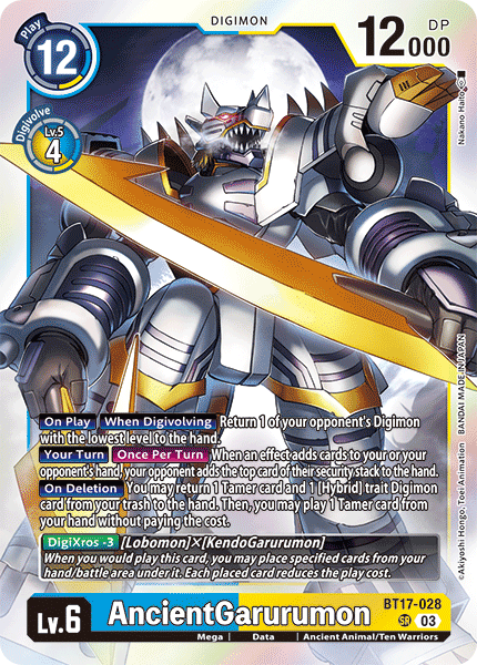 BT17-028 AncientGarurumon Super Rare