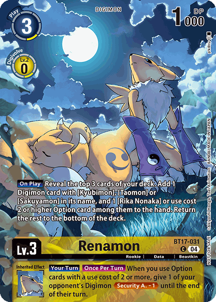 BT17-031 Renamon Legend Pack 2024