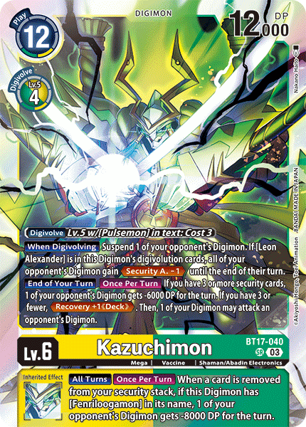 BT17-040 Kazuchimon Super Rare