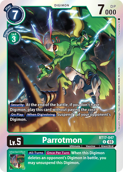 BT17-047 Parrotmon Rare