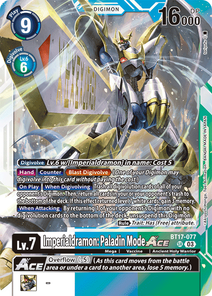 BT17-077 Imperialdramon: Paladin Mode ACE Super Rare