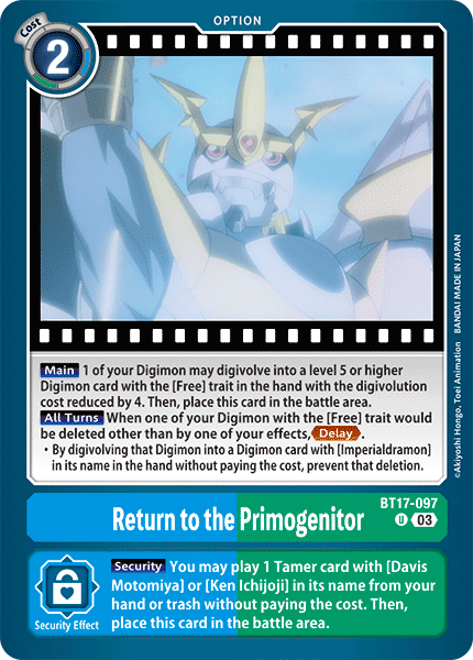 BT17-097 Return to the Primogenitor Uncommon