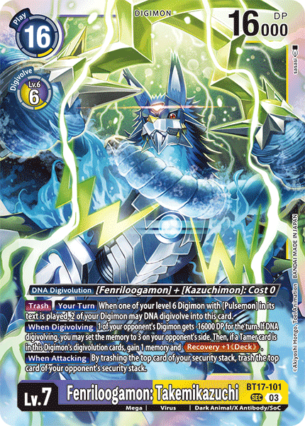 BT17-101 Fenriloogamon: Takemikazuchi Secret Rare