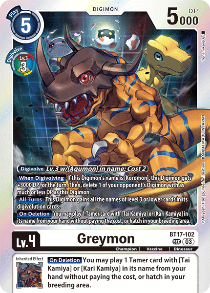 BT17-102 Greymon Secret Rare