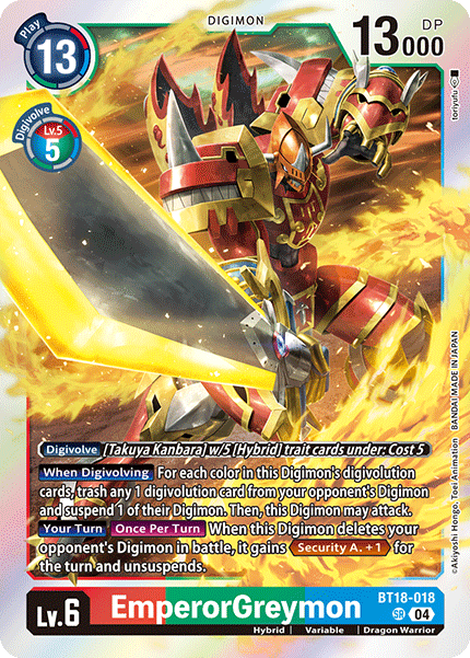 BT18-018 EmperorGreymon Super Rare