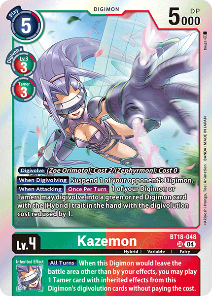 BT18-048 Kazemon Super Rare