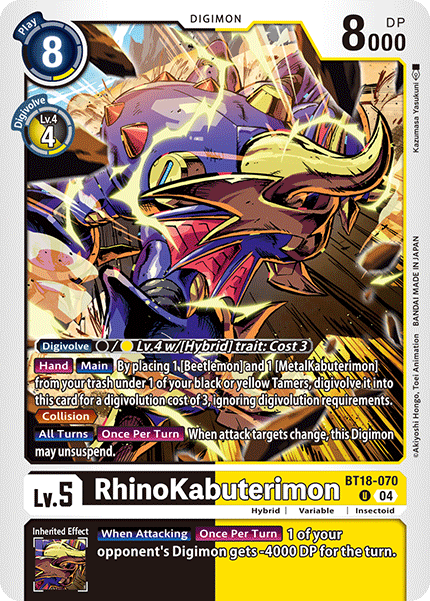 BT18-070 RhinoKabuterimon Uncommon