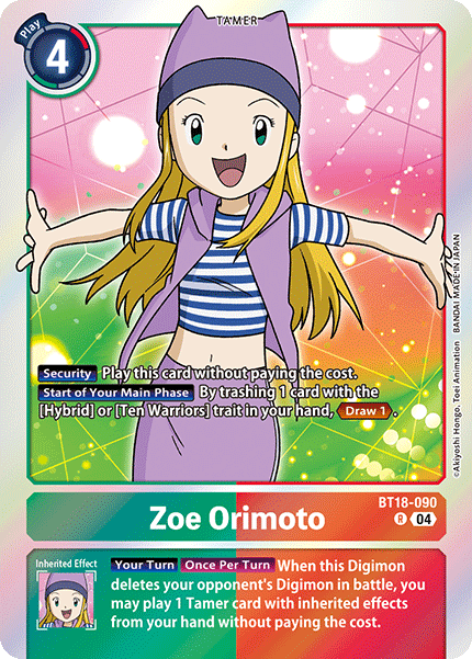 BT18-090 Zoe Orimoto Rare