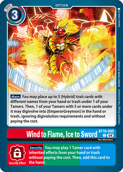 BT18-095 Wind to Flame Ice to Sword Common