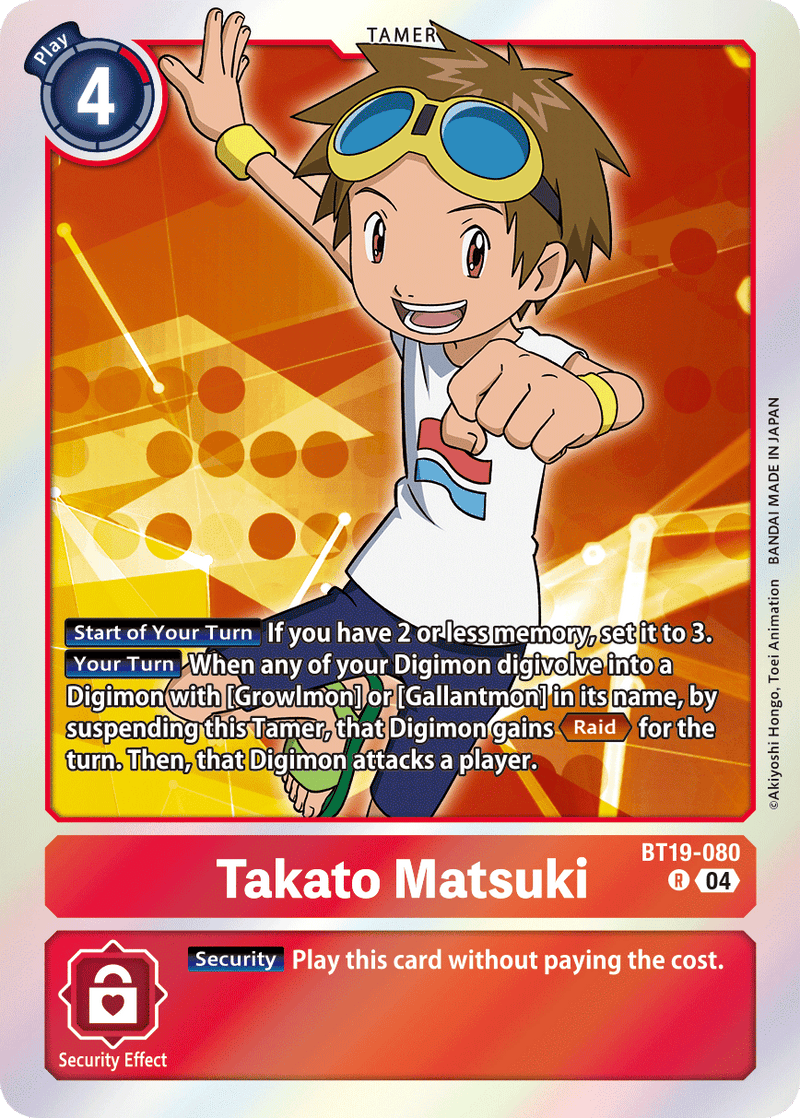 BT19-080 Takato Matsuki Rare