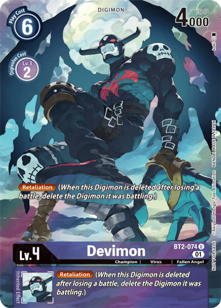 BT2-074 Devimon Uncommon Alternate Art 1 Year Anniversary Promo Pack