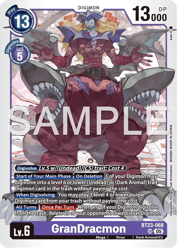 BT23-068 GranDracmon Super Rare