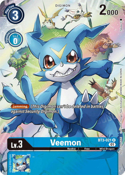 BT3-021 Veemon Rare Alternate Art 1 Year Anniversary Promo Pack