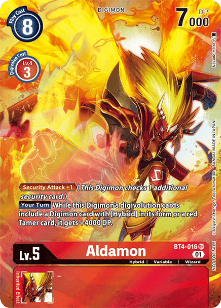 BT4-016 Aldamon Super Rare Alternate Art 1 Year Anniversary Promo Pack