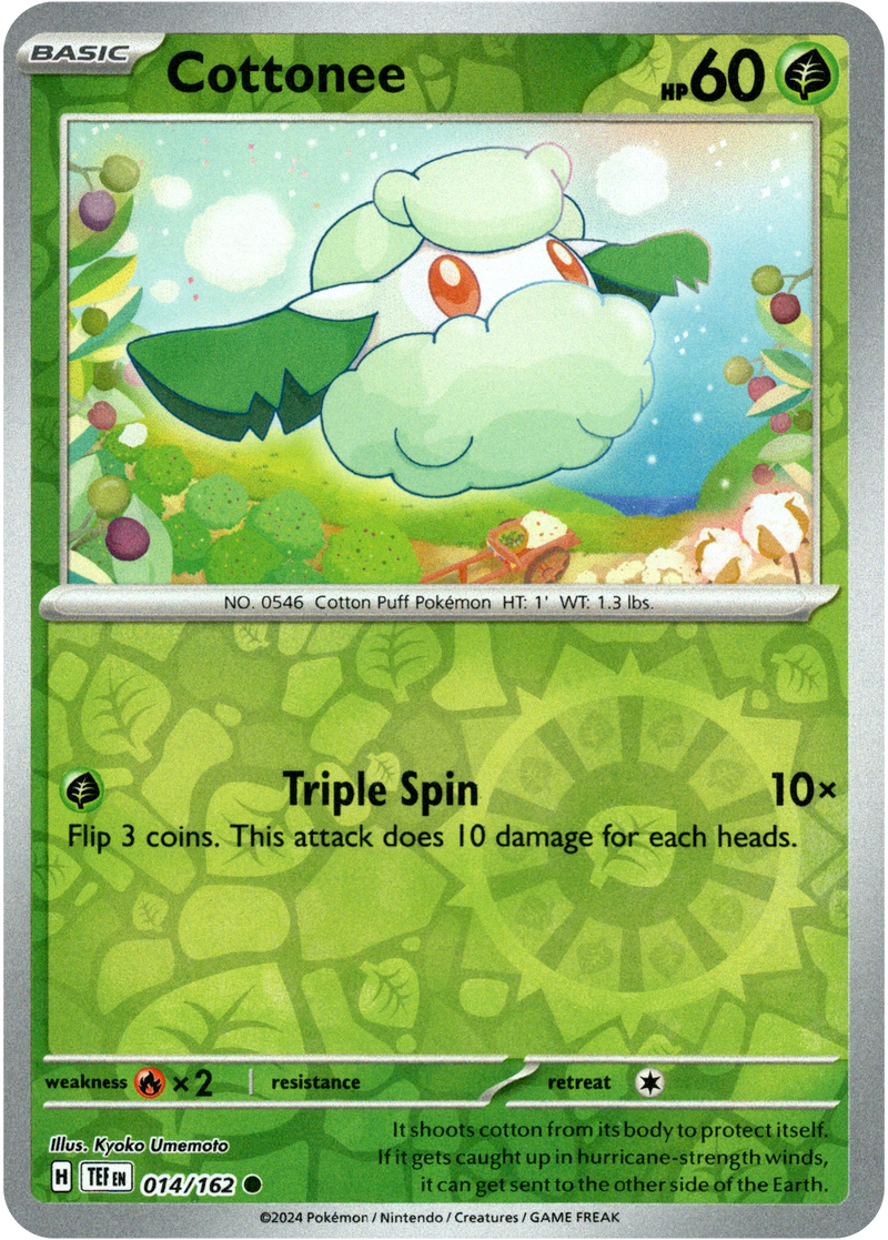 014/162 Cottonee Common Reverse Holo Temporal Forces