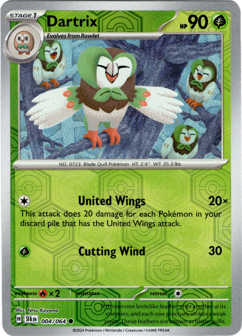 004/064 Dartrix Common Reverse Holo Shrouded Fable