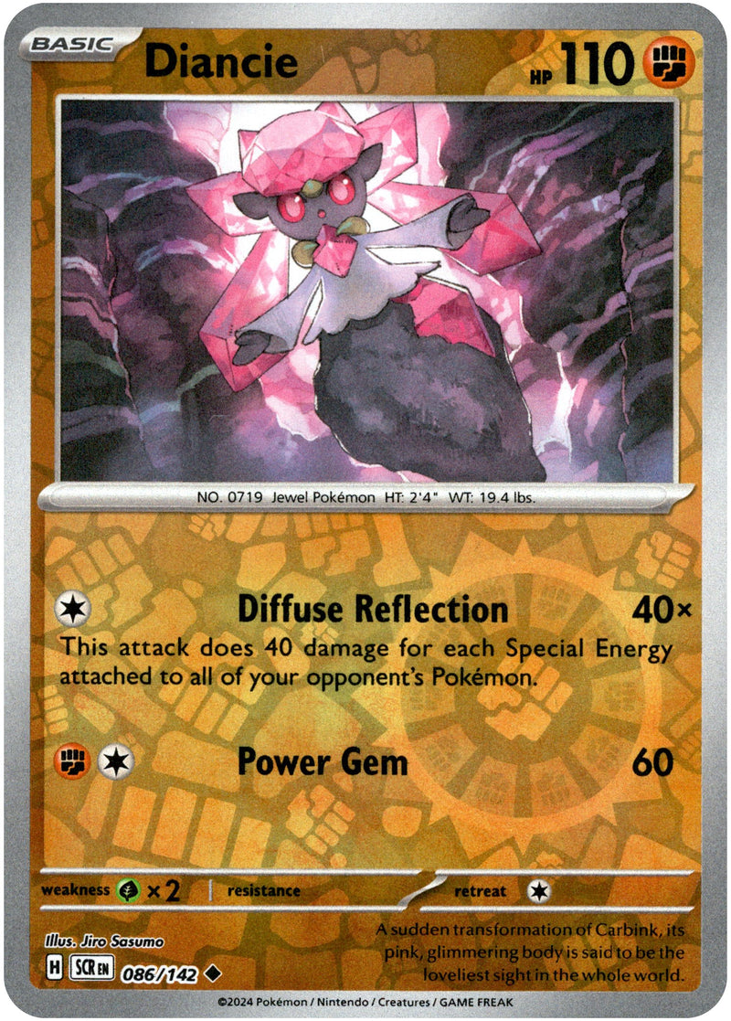 086/142 Diancie Uncommon Reverse Holo Stellar Crown