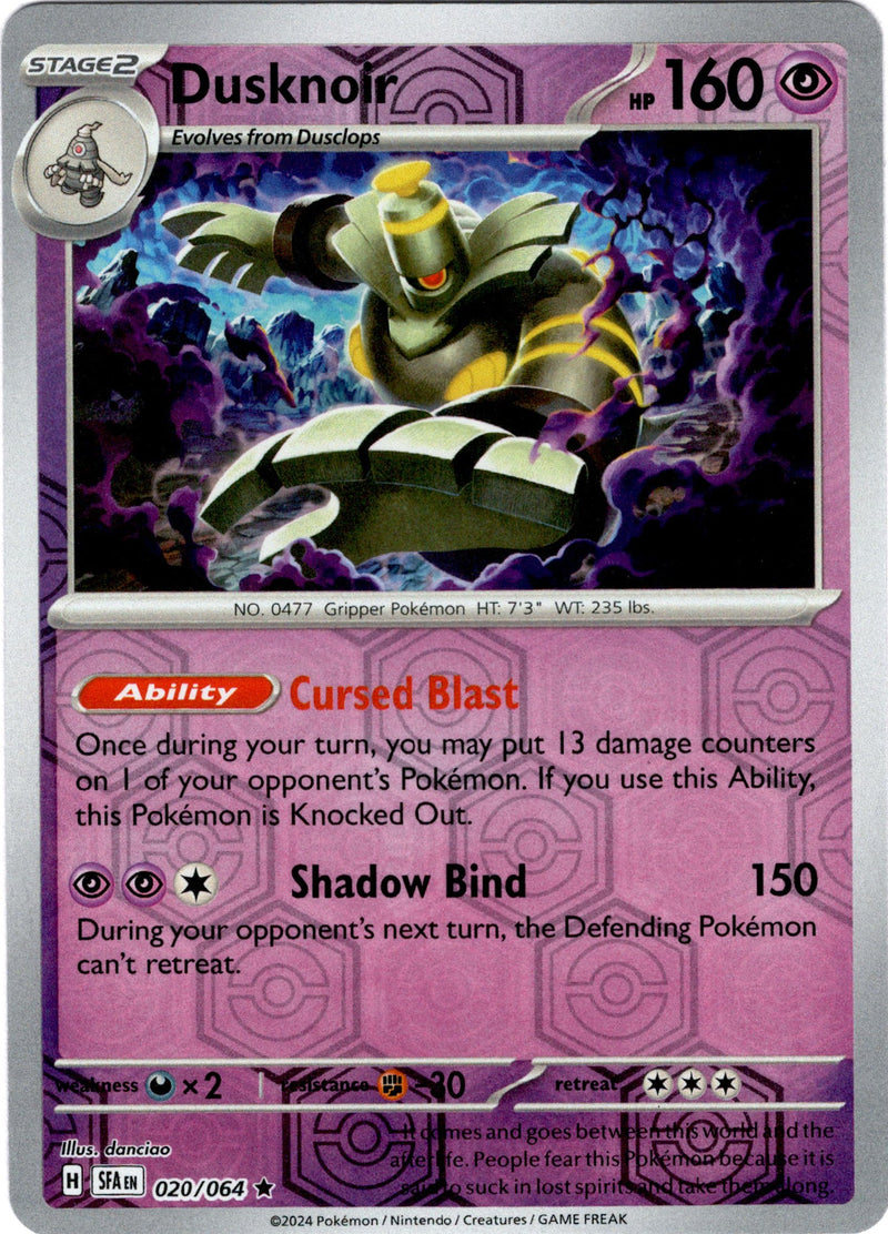 020/064 Dusknoir Rare Reverse Holo Shrouded Fable