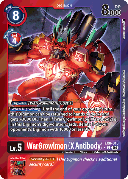 EX8-015 WarGrowlmon (X Antibody) Limited Common