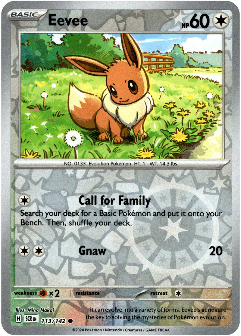 113/142 Eevee Common Reverse Holo Stellar Crown