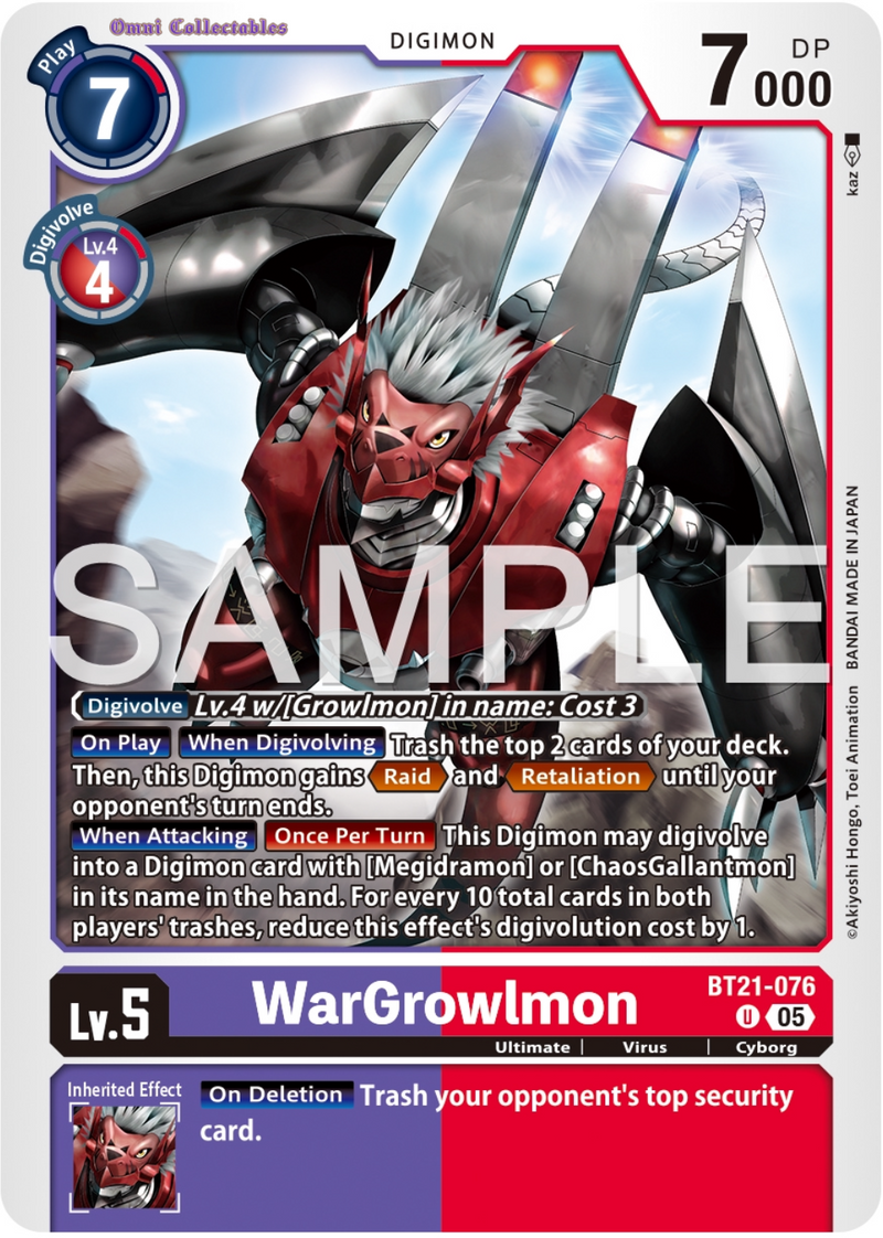 BT21-076 WarGrowlmon Uncommon