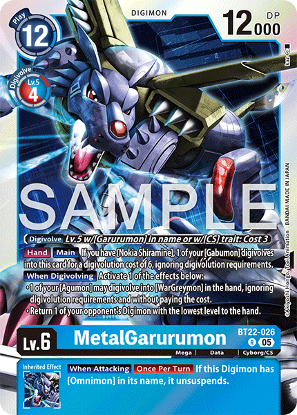 BT22-026 MetalGarurumon Rare