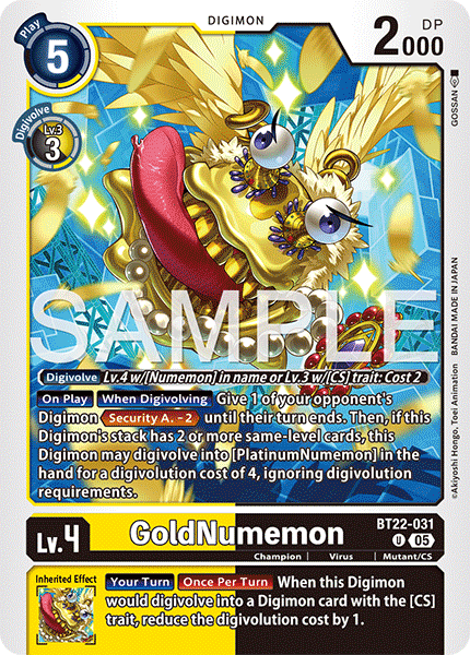 BT22-031 GoldNumemon Uncommon