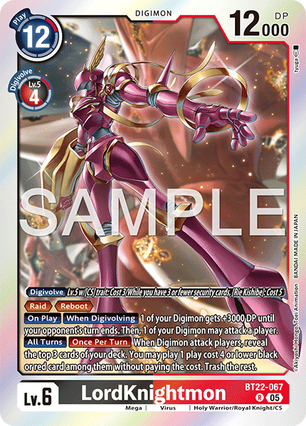 BT22-067 LordKnightmon Rare