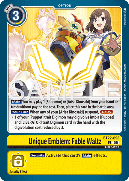 BT22-098 Unique Emblem: Fable Waltz Uncommon