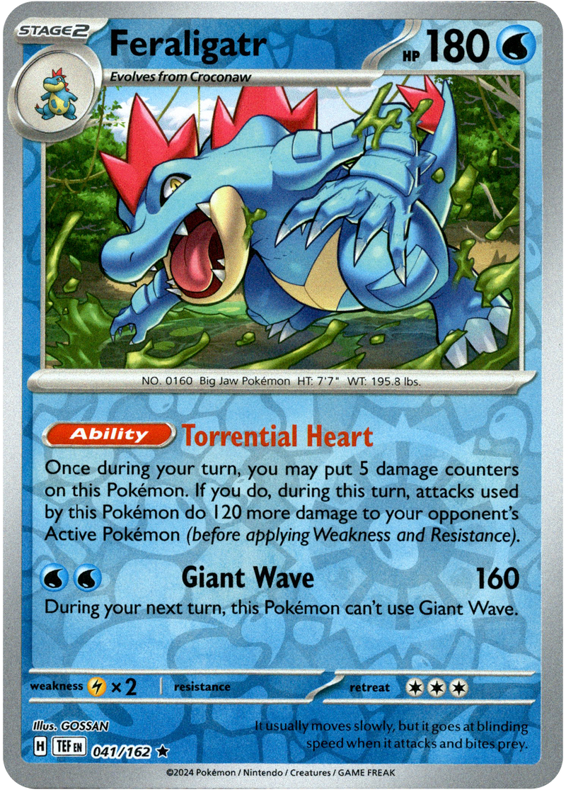 041/162 Feraligatr Rare Reverse Holo Temporal Forces