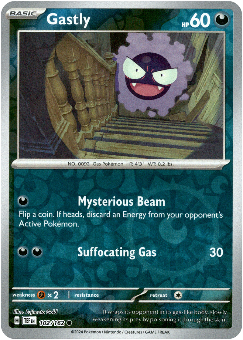 102/162 Gastly Common Reverse Holo Temporal Forces