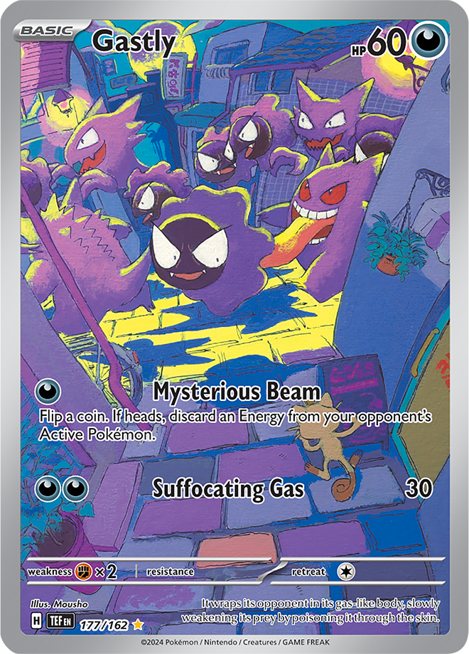 177/162 Gastly Illustration Rare Temporal Forces