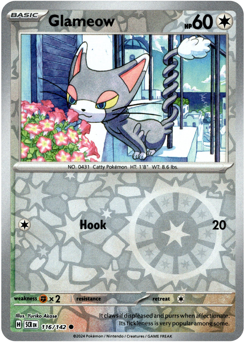 116/142 Glameow Common Reverse Holo Stellar Crown