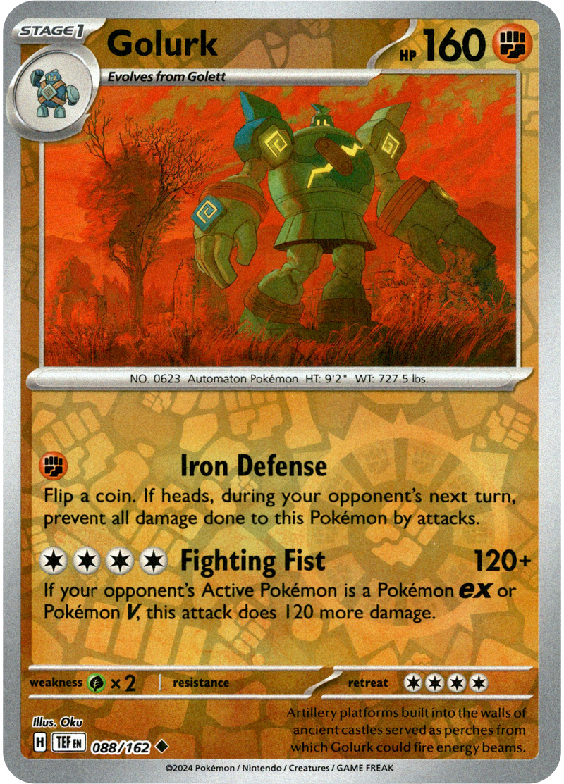 088/162 Golurk Uncommon Reverse Holo Temporal Forces